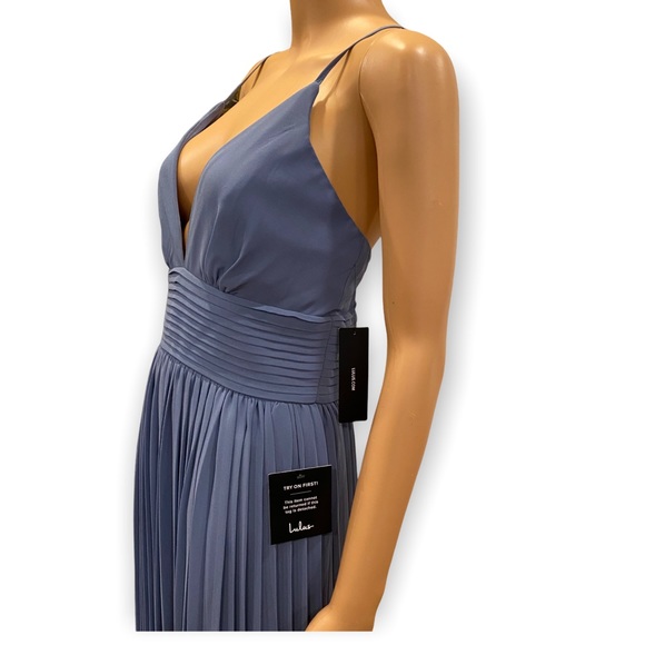 Lulus Depths of My Love Dusty Blue Maxi Dress size M - Picture 6 of 9